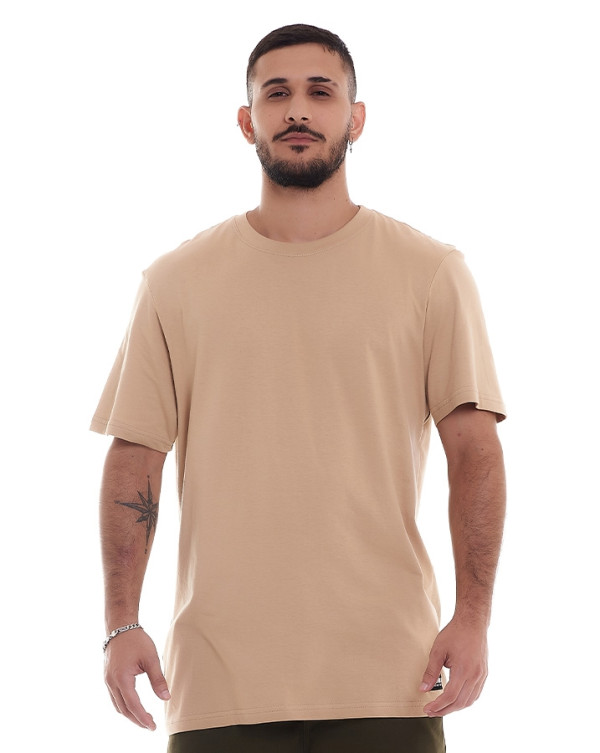 Camiseta Regular Fit Basic Color Bege Knulu