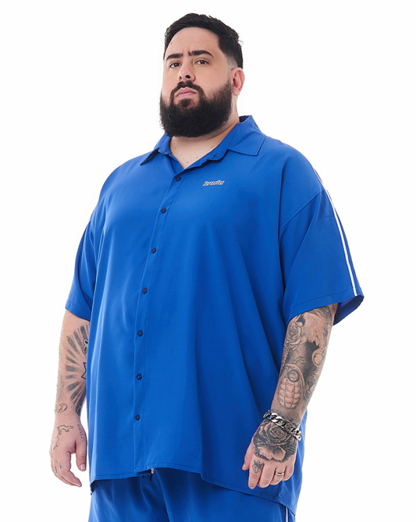 Camisa Oversized Elegant Line Azul Royal Knulu