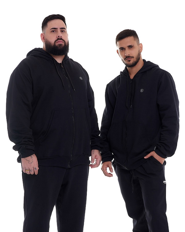 Casaco Moletom Confort Preto Knulu