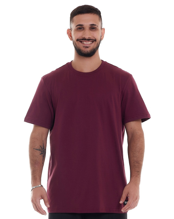 Camiseta Regular Fit Basic Color Vinho Knulu