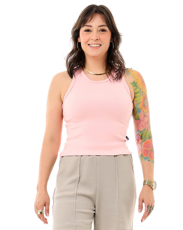 Regata Feminina Americana Rosa Bebê Knulu