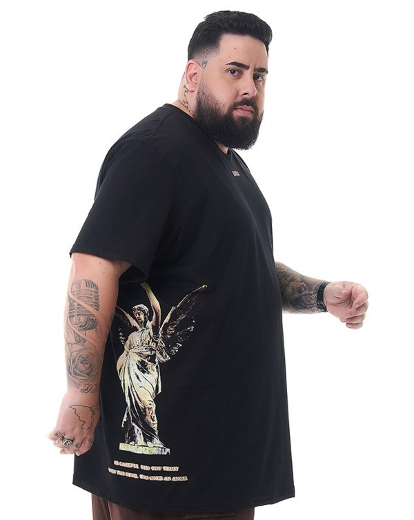 Camiseta Regular Fit Fallen Angel Preto Knulu