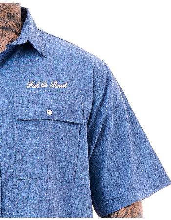 Camisa Oversized Feel The Sunset  Azul Jeans Knulu