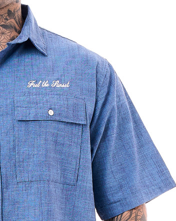 Camisa Oversized Feel The Sunset  Azul Jeans Knulu