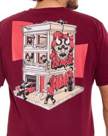 Camiseta Classic Hannya Graffitti Vinho Knulu