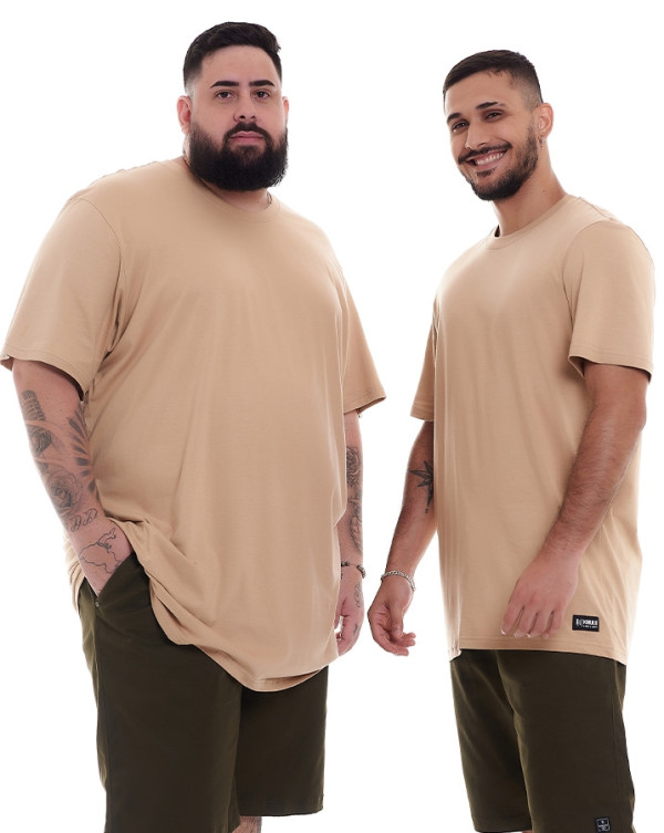 Camiseta Regular Fit Basic Color Bege Knulu