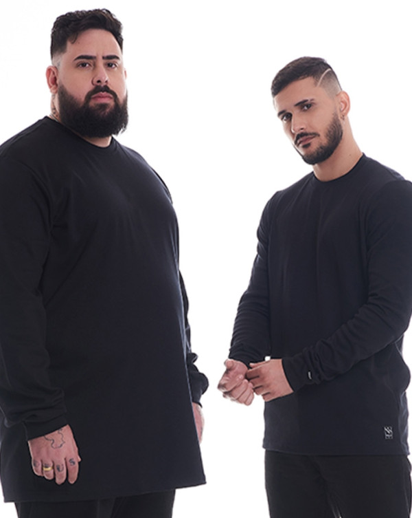 Camiseta Manga Longa Soft Basic Preto Knulu