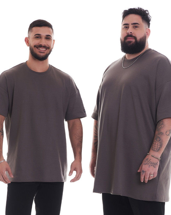 Camiseta Oversized Soft Cinza Chumbo Knulu