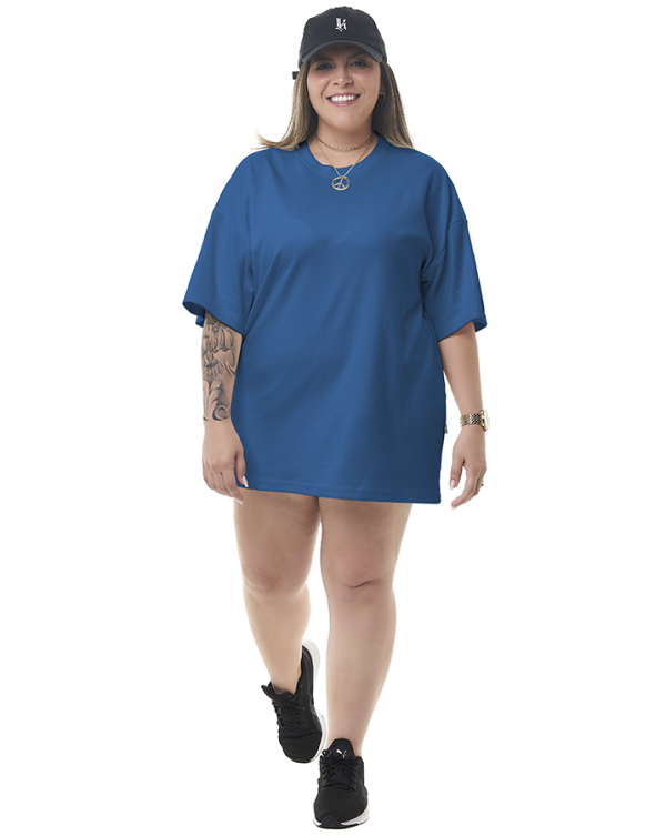 Camiseta Oversized Feminina Soft  Petróleo Knulu