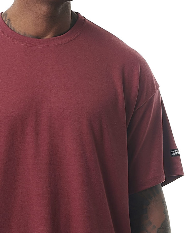 Camiseta Oversized Soft Vinho Knulu