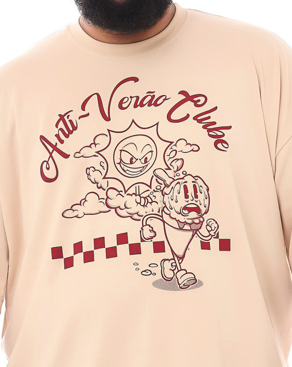 Camiseta Oversized Anti-Verão Off White Collab Knulu + Noi