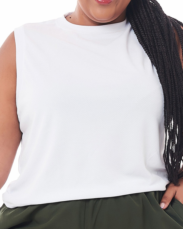 Regata Feminina Dry-Fit Everyday Branco Knulu