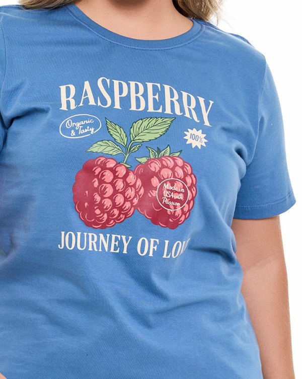 Camiseta Feminina Raspeberry Azul Knulu