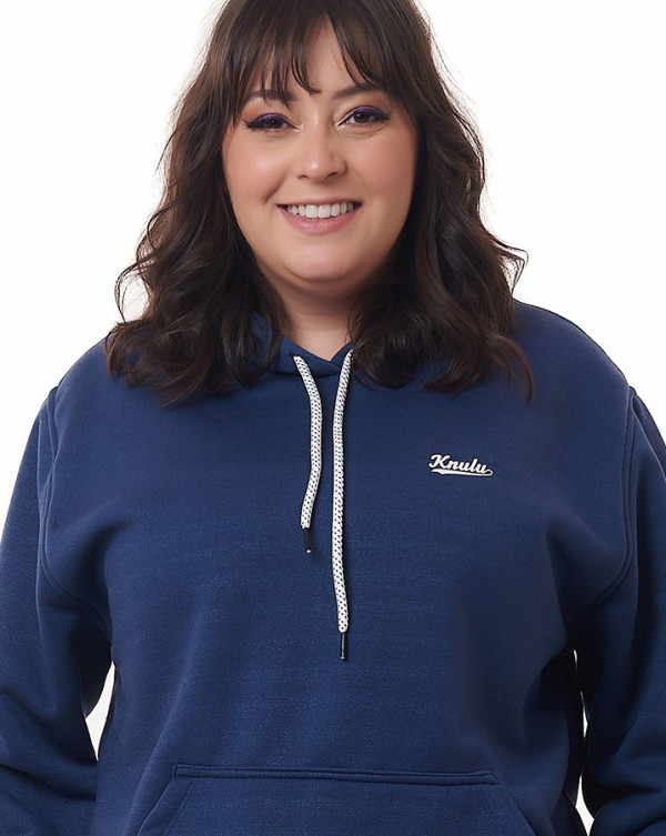 Casaco Canguru Feminino Moletom Intensity Azul Jeans Knulu