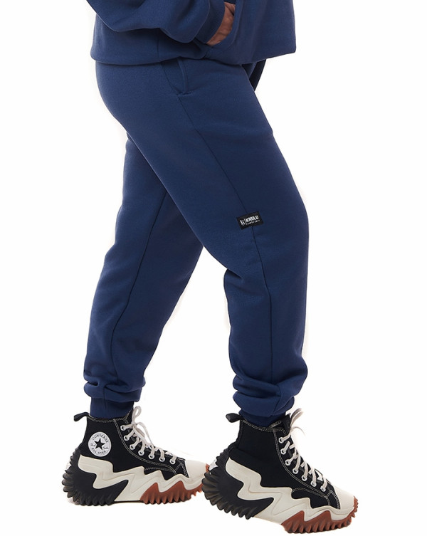 Calça Feminina Jogger Moletom Intensity Azul Jeans Knulu