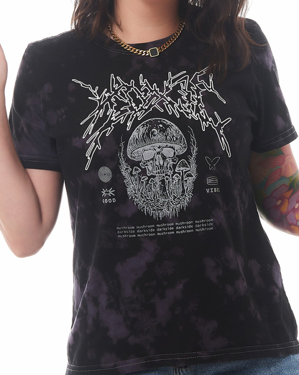 Camiseta Feminina Tie-Dye Nightmare Preto Knulu