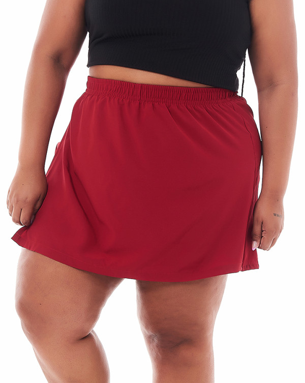 Short Saia Feminino Vermelho Knulu