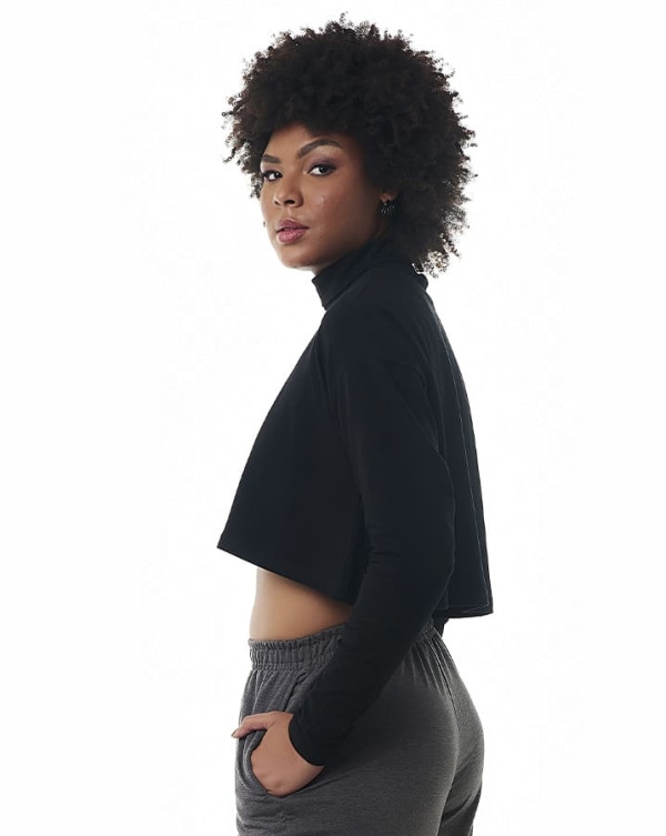 Cropped Feminino Confort Touch  Preto Knulu
