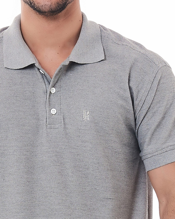 Camisa Polo Piquet Classic Texture Cinza Knulu