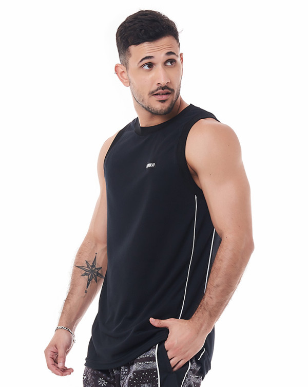 Regata Dry-Fit Line Preto Knulu
