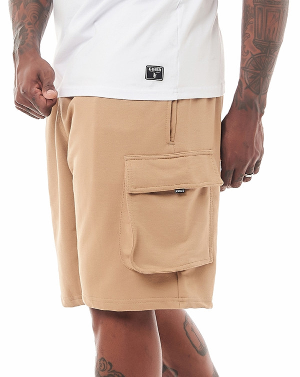 Bermuda Moletom Cargo Pocket Bege Knulu