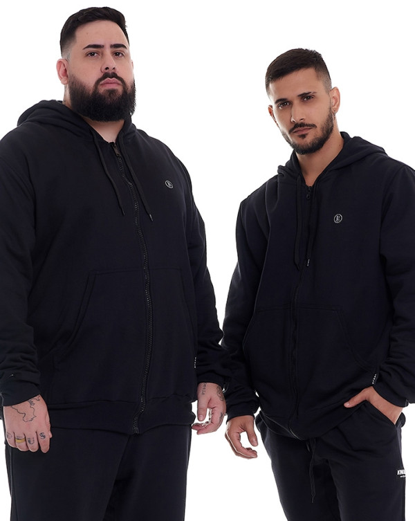 Casaco Moletom Confort Preto Knulu