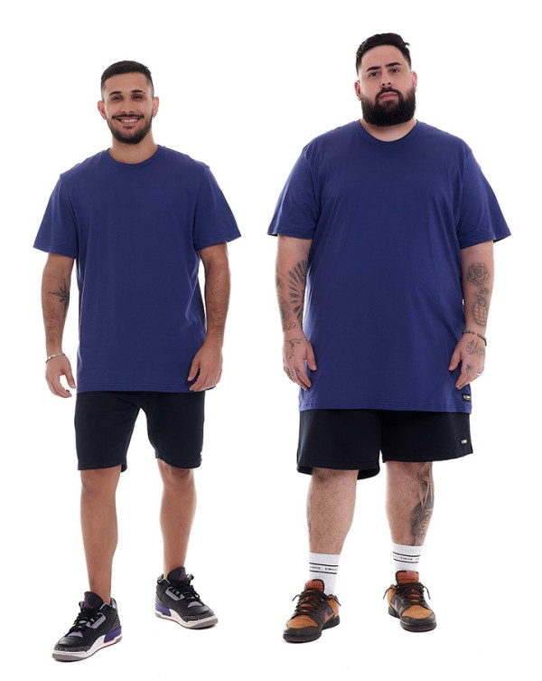 Camiseta Regular Fit Basic Color Azul Escuro Knulu