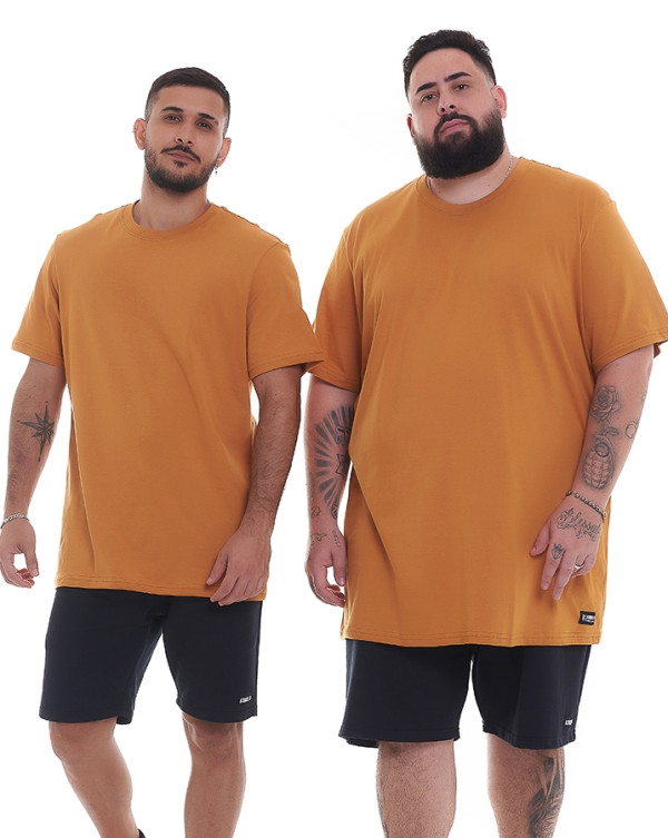 Camiseta Regular Fit Basic Color Amarelo Ouro Knulu