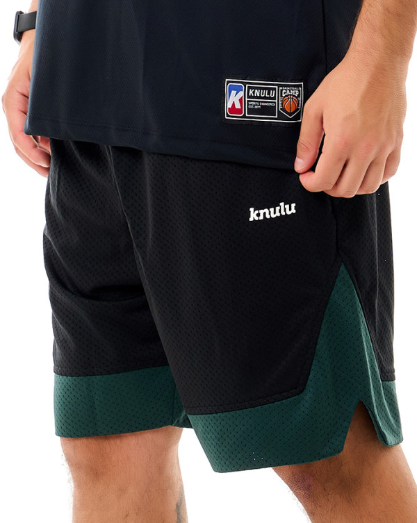 Bermuda Dry-Fit Pyramid Preto e Verde Knulu