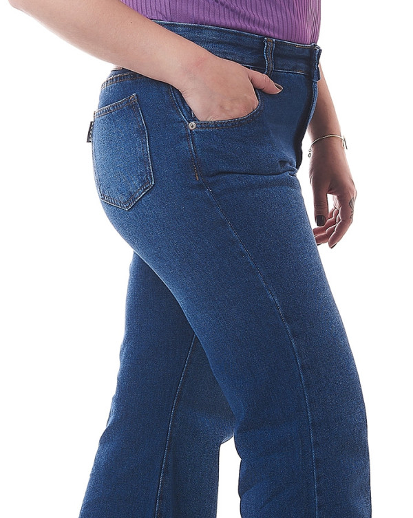 Calça Jeans Feminina Pantalona Torrance Azul Knulu