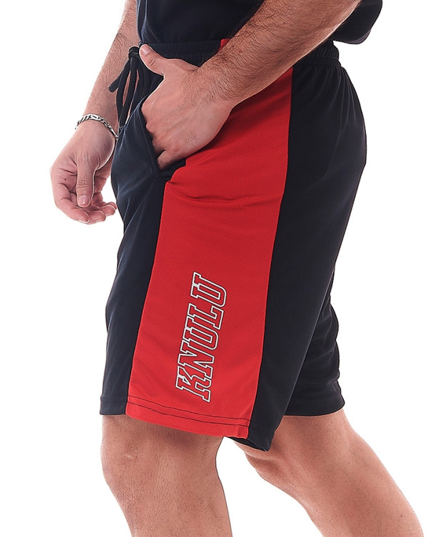 Bermuda Dry-Fit Basquete Athletic Preta e Vermelha Knulu