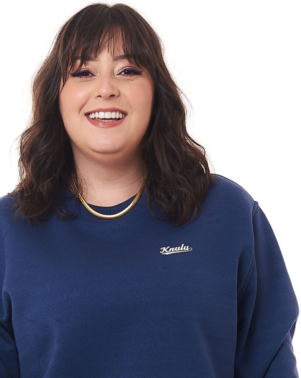 Blusa Moletom Feminina Intensity Azul Jeans Knulu