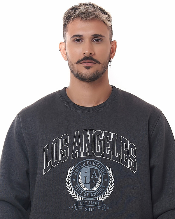 Blusa Moletom Intensity Los Angeles Cinza Chumbo Knulu
