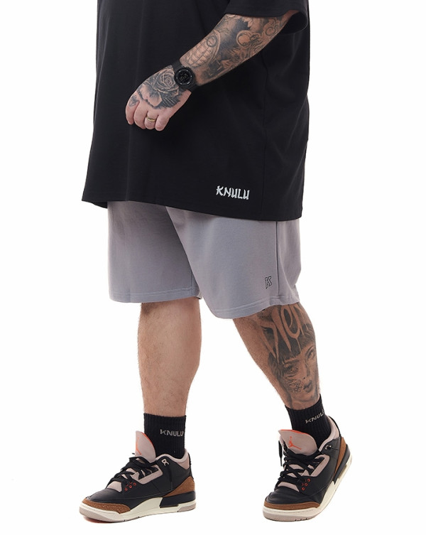Bermuda Moletom Logo K Cinza Knulu