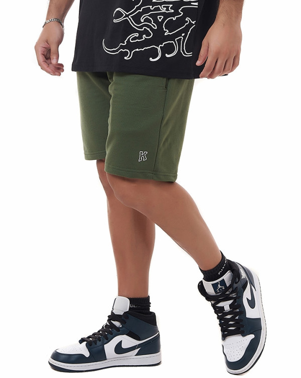 Bermuda Moletom Logo K Verde Musgo Knulu