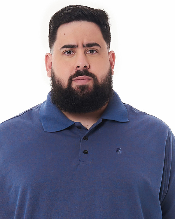 Camisa Polo Piquet Classic Blue Jeans Knulu