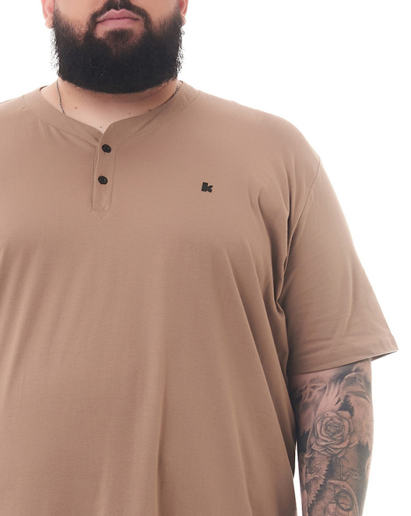 Camiseta Classic Gola Henley England Café Knulu