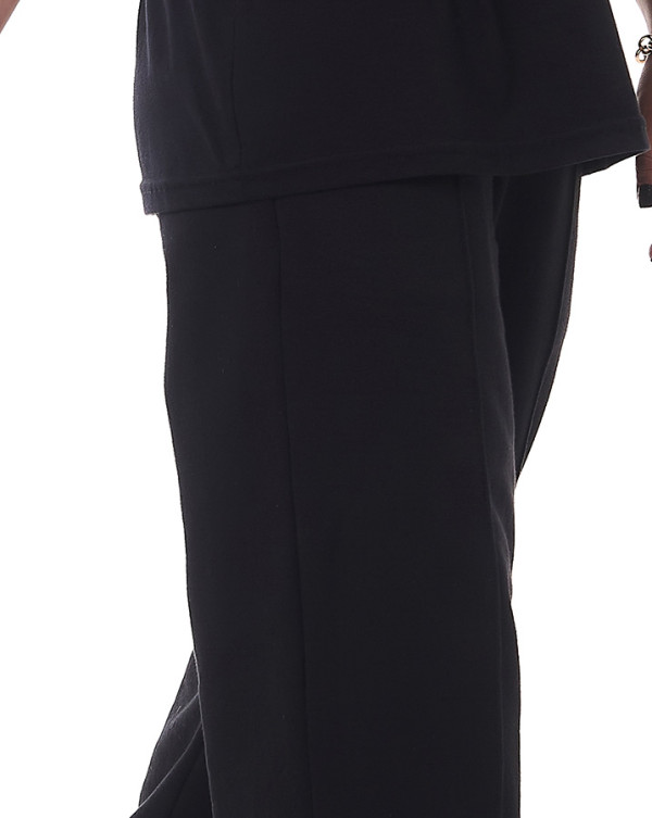 Calça Moletom Feminina Reta Preto Knulu