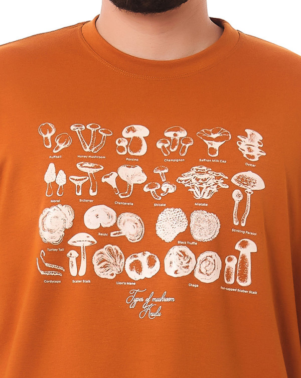 Camiseta Oversized Mushroom Terra Cota Knulu