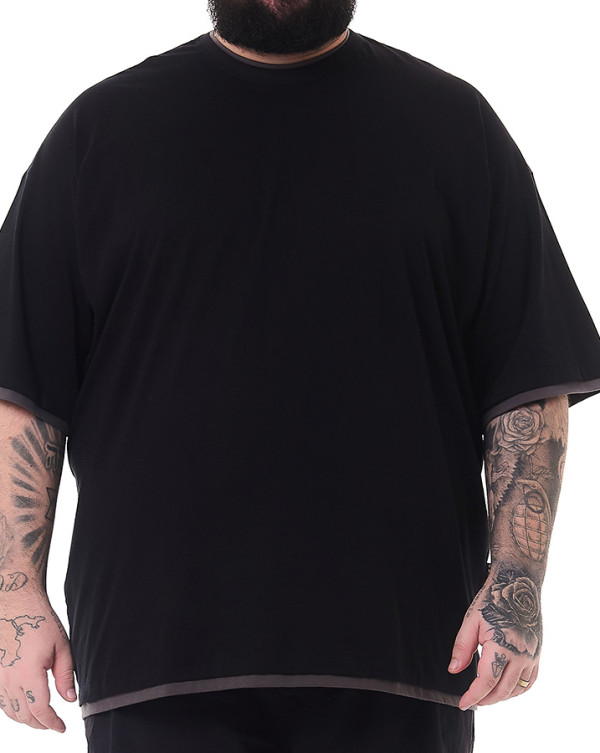 Camiseta Oversized Two Shirt Preto Knulu