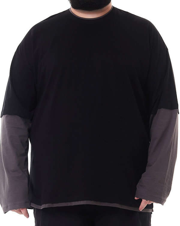 Camiseta Oversized Manga Longa Long Shirt Preto Knulu