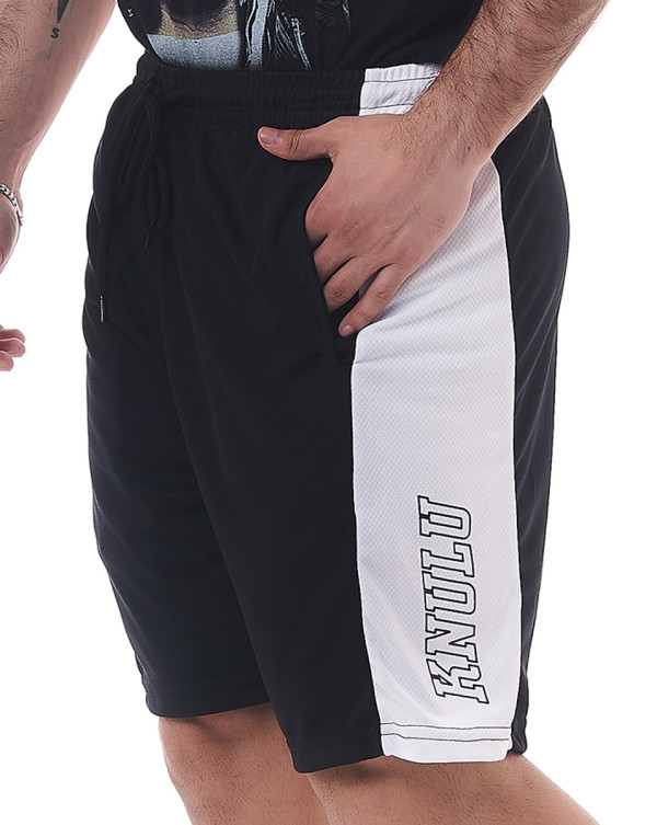 Bermuda Dry-Fit Basquete Athletic Preta e Branca Knulu