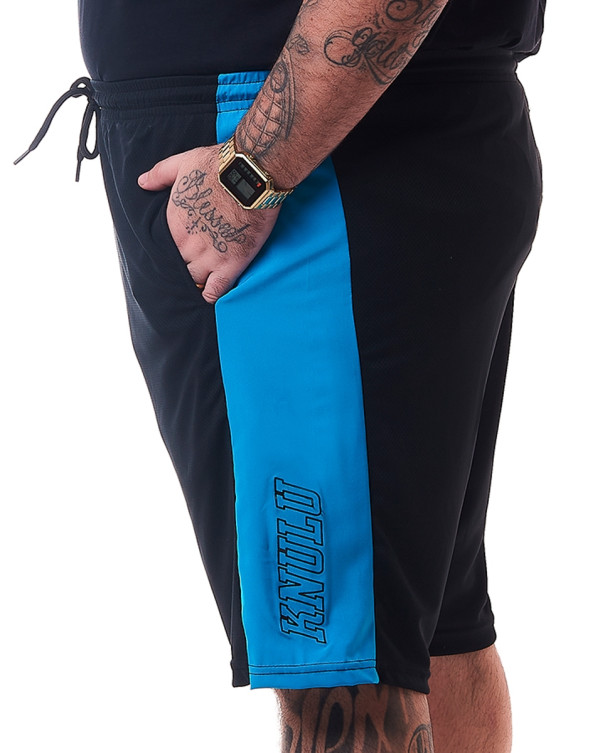Bermuda Dry-Fit Basquete Athletic Preta e Azul Knulu