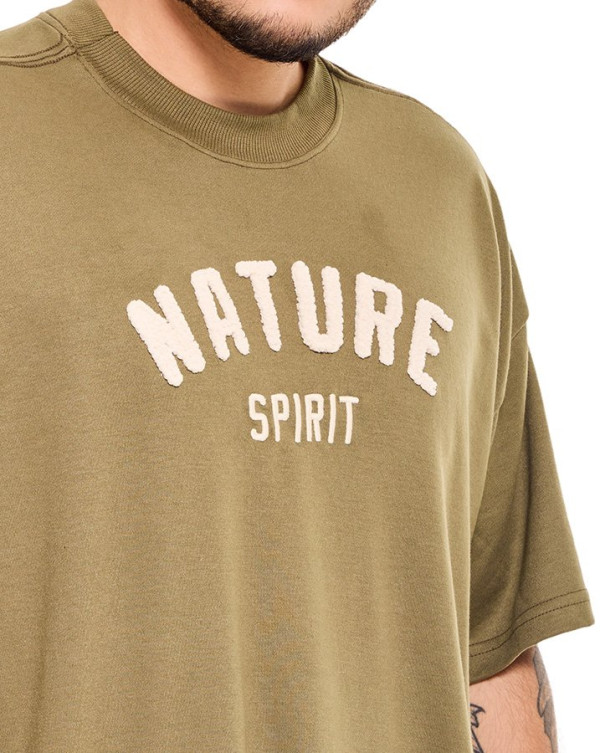 Camiseta Oversized Boxy Nature Spirit Verde Knulu