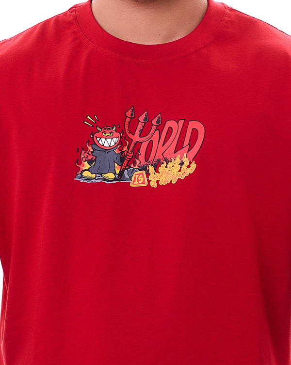 Camiseta Classic World Is Hell Vermelho Knulu