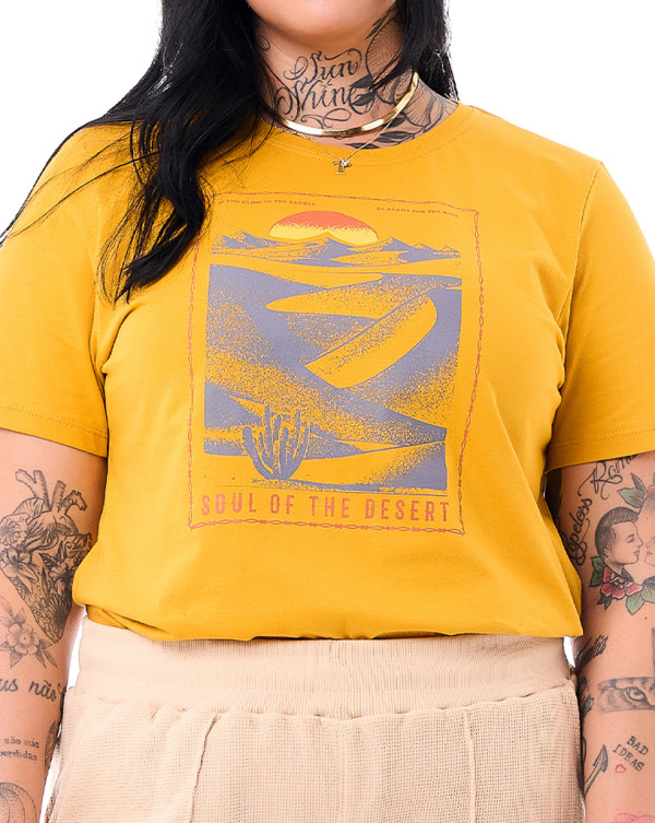 Camiseta Feminina Desert Soul Amarelo Knulu