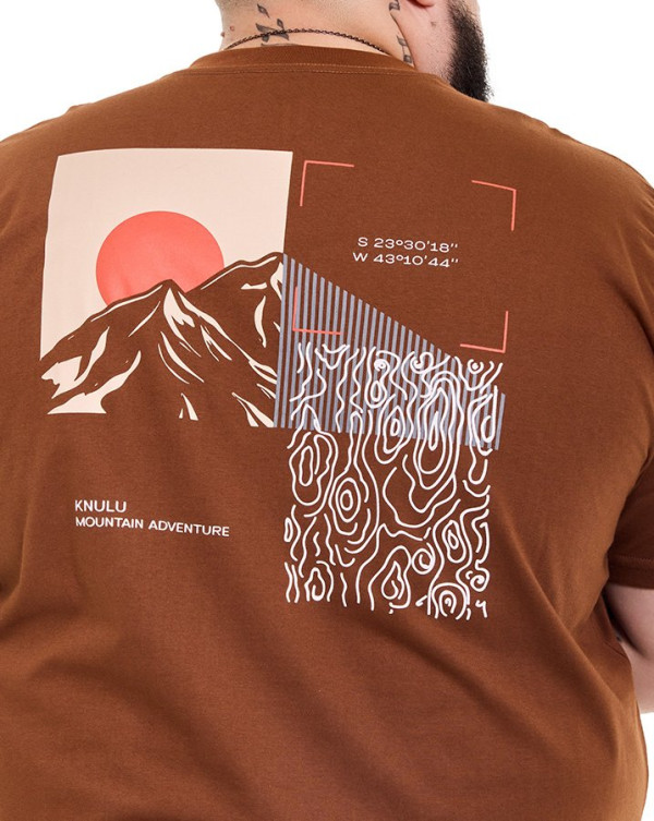 Camiseta Classic Mountain Sun Marrom Knulu