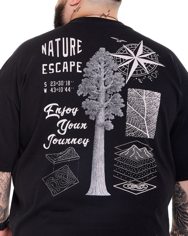 Camiseta Oversized Boxy Nature Escape Preto Knulu